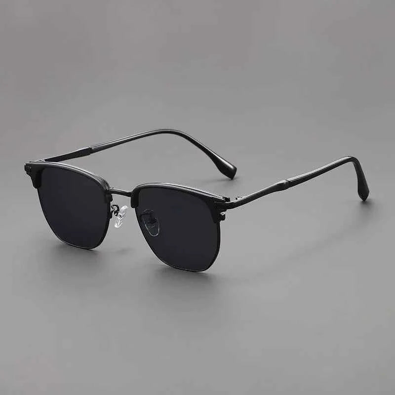 Designer Square Sunglasses - Vintage Gradient Alloy Frame