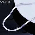 Luxury 925 Sterling Silver 4MM Blade Chain Necklace