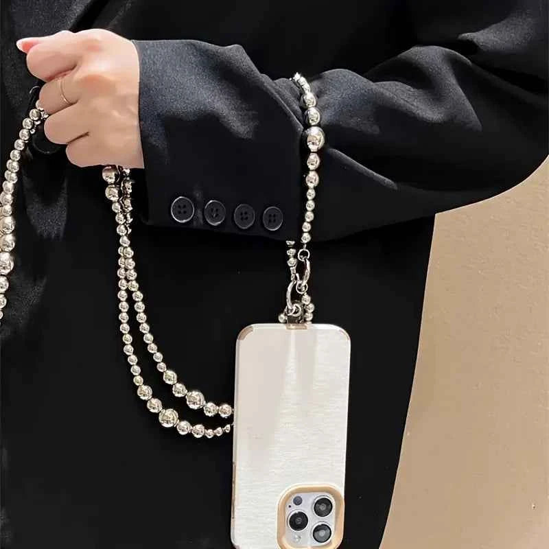 Holiday party gifts for friends and family, long silver bead hanging rope, phone case, bag, pendant