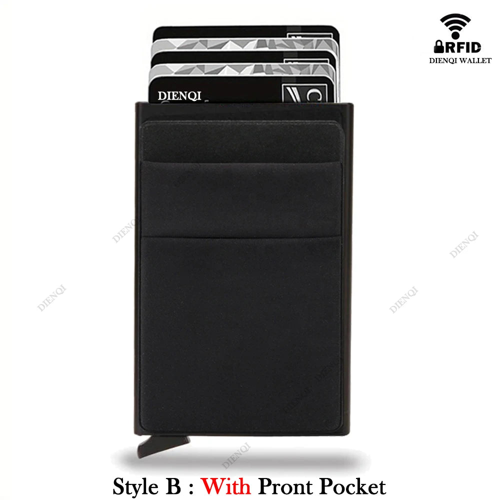 Premium Minimalist Metal Wallet - RFID Blocking Card Holder