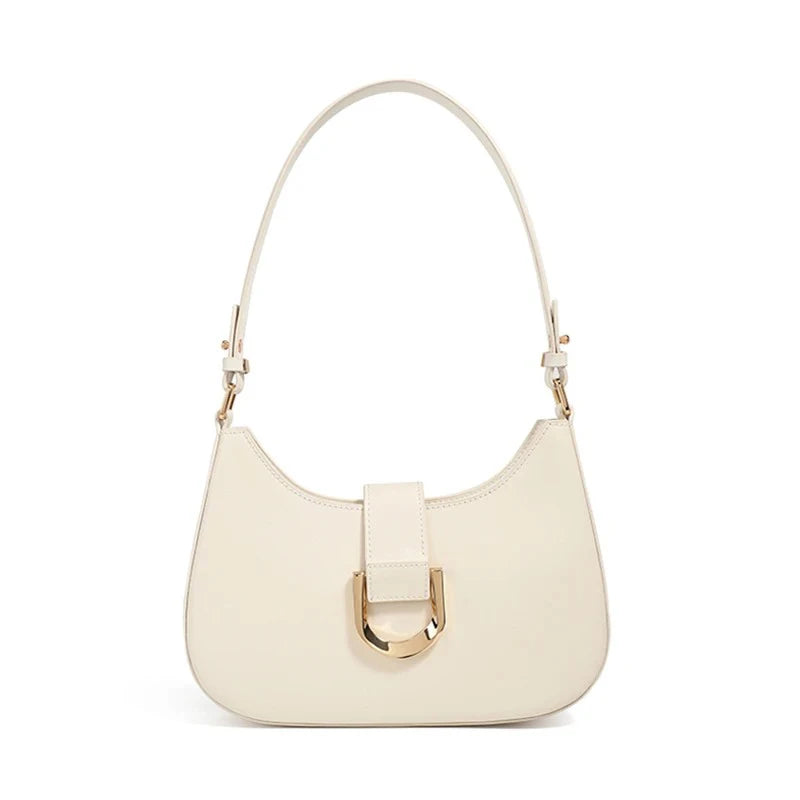 Elegant Crescent Shoulder Bag - Luxury PU Leather