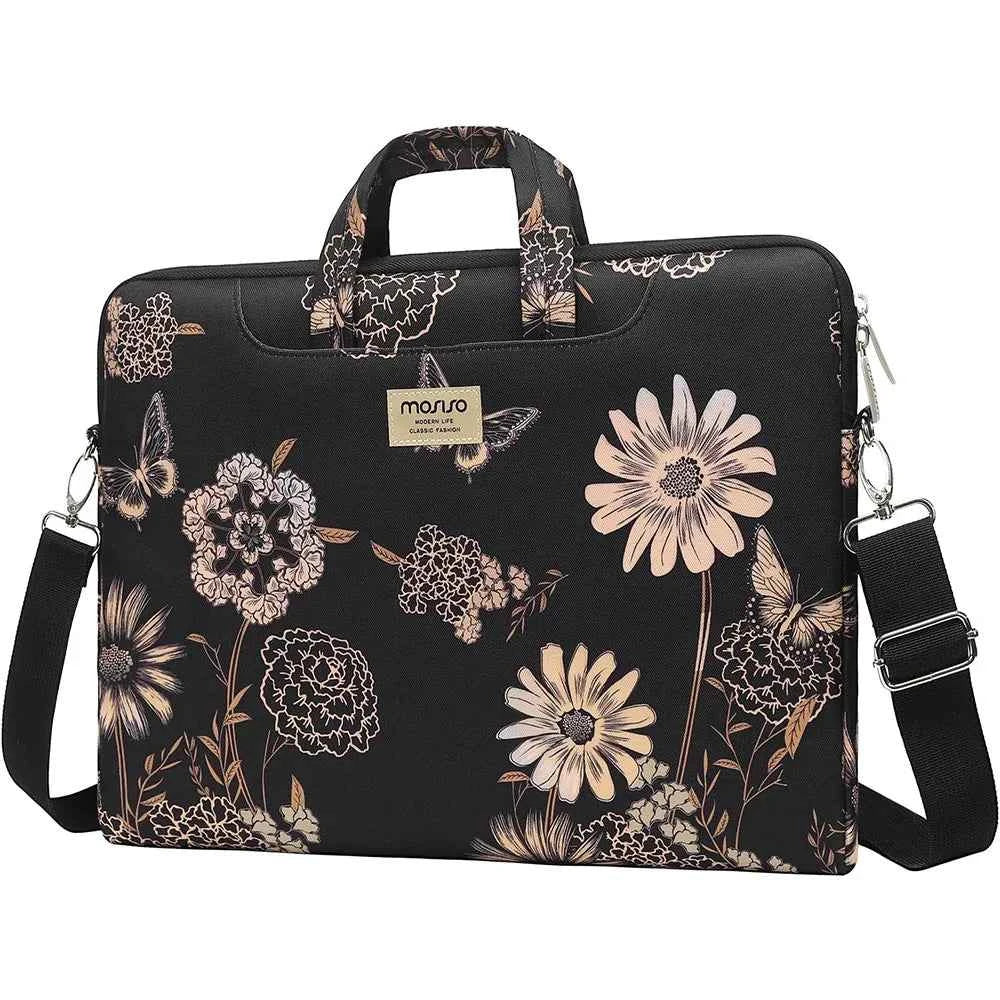 Premium Laptop Shoulder Bag - Water-Resistant Canvas Briefcase