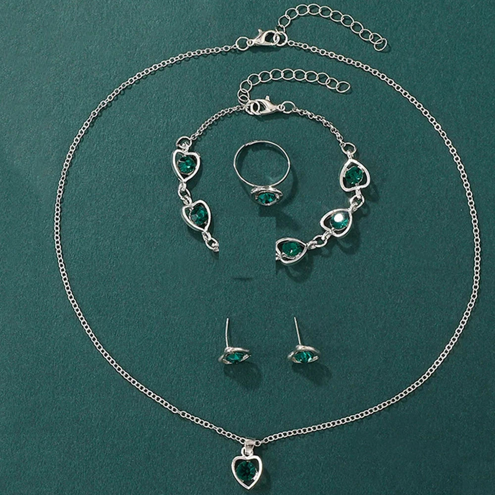 Luxury Women Quartz Watch & Rhinestone Jewelry Set