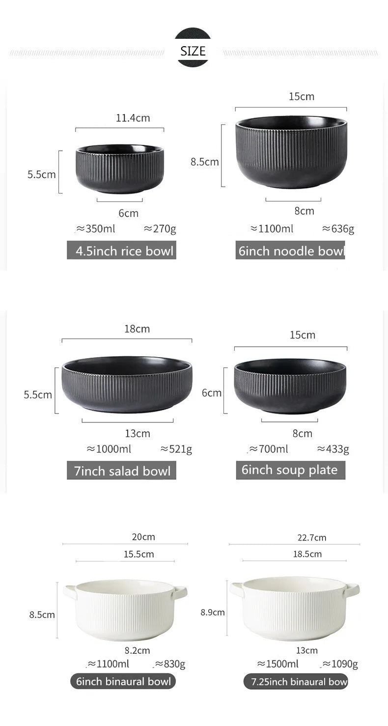 Premium Ceramic Dinnerware Set - Matte Glazed Japanese Style