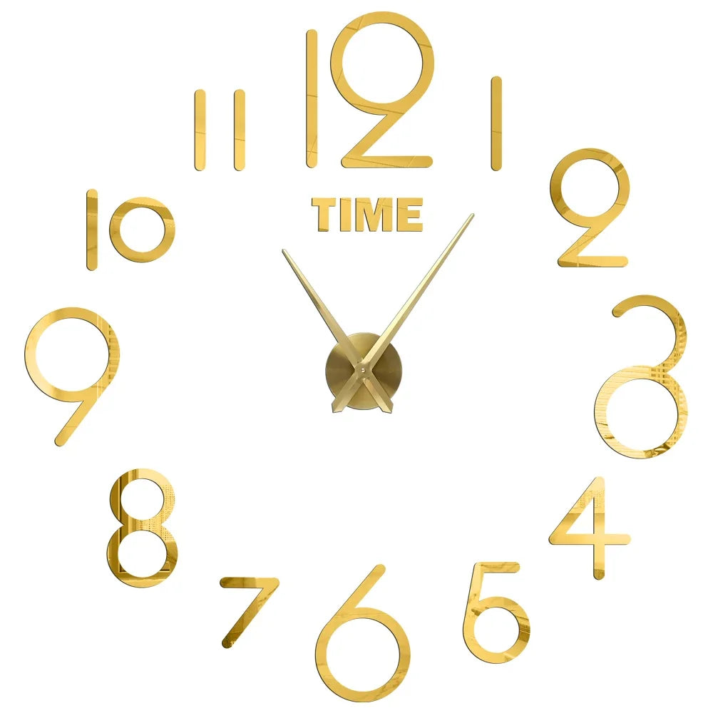 Elegant Modern Large Wall Clock - 3D DIY Quartz Design
