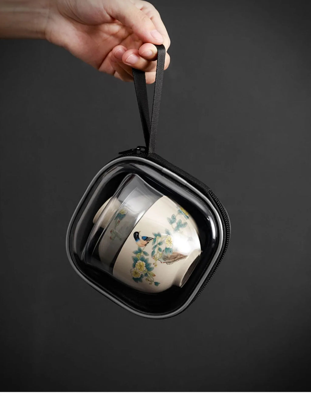 Elegant Portable Travel Tea Set - Hand-painted Ceramic Teaware