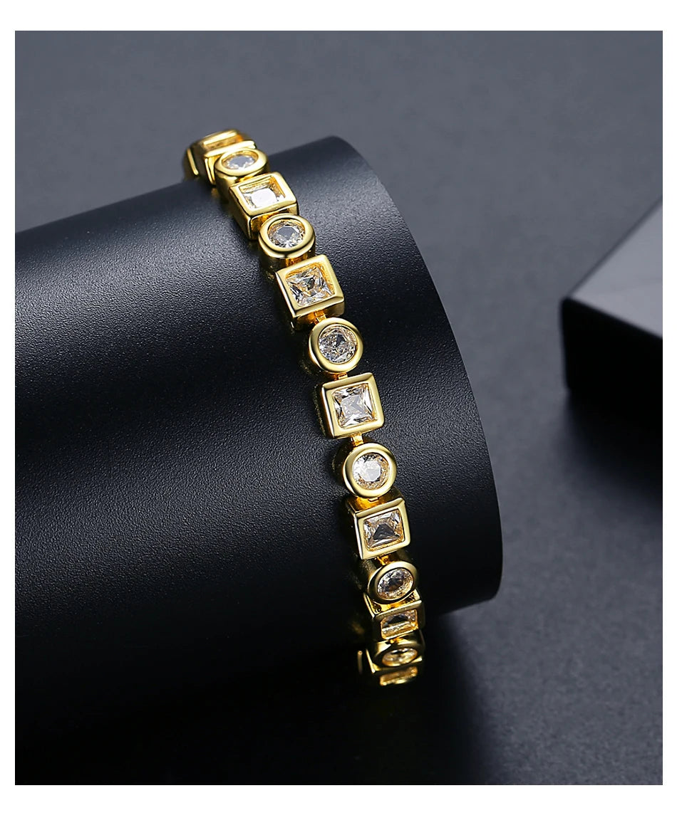 Elegant Luxury Cubic Zirconia Bracelet - Iced Out Crystal Design