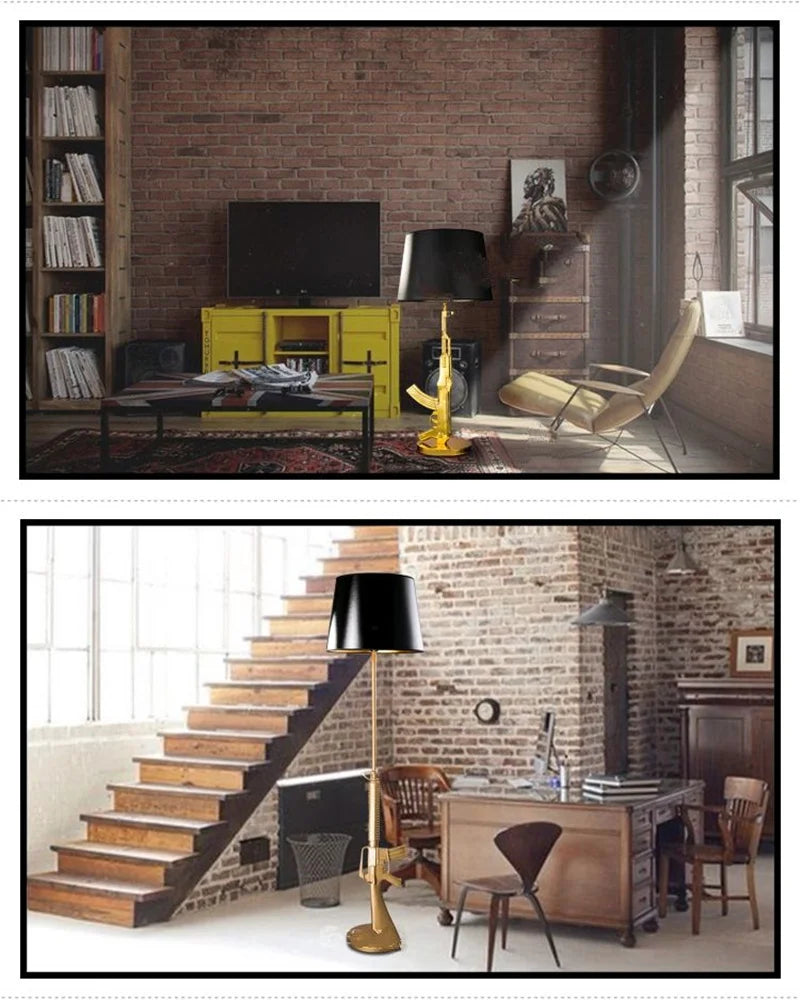 Luxury AK47 Gun Design Lamp - Creative Metal Desk Decor