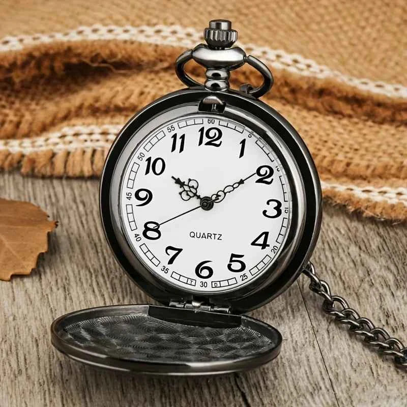 Exquisite  "Best Man for a Day"Black Quartz Movment Pocket Watch Men Fans Souvenir Clock with 80cm Neck Chain Watch Best Man Gif