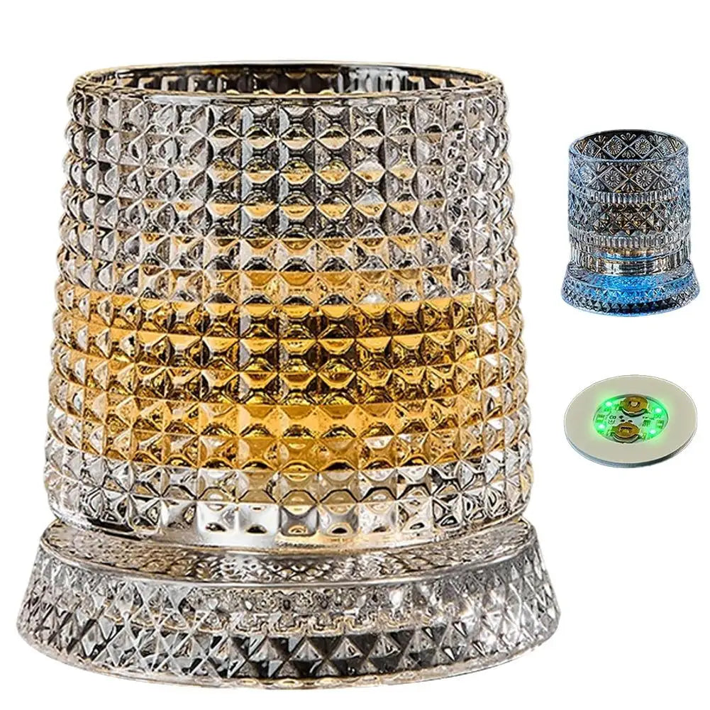Elegant Rotating Whiskey Glass - Crystal Clear Drinkware