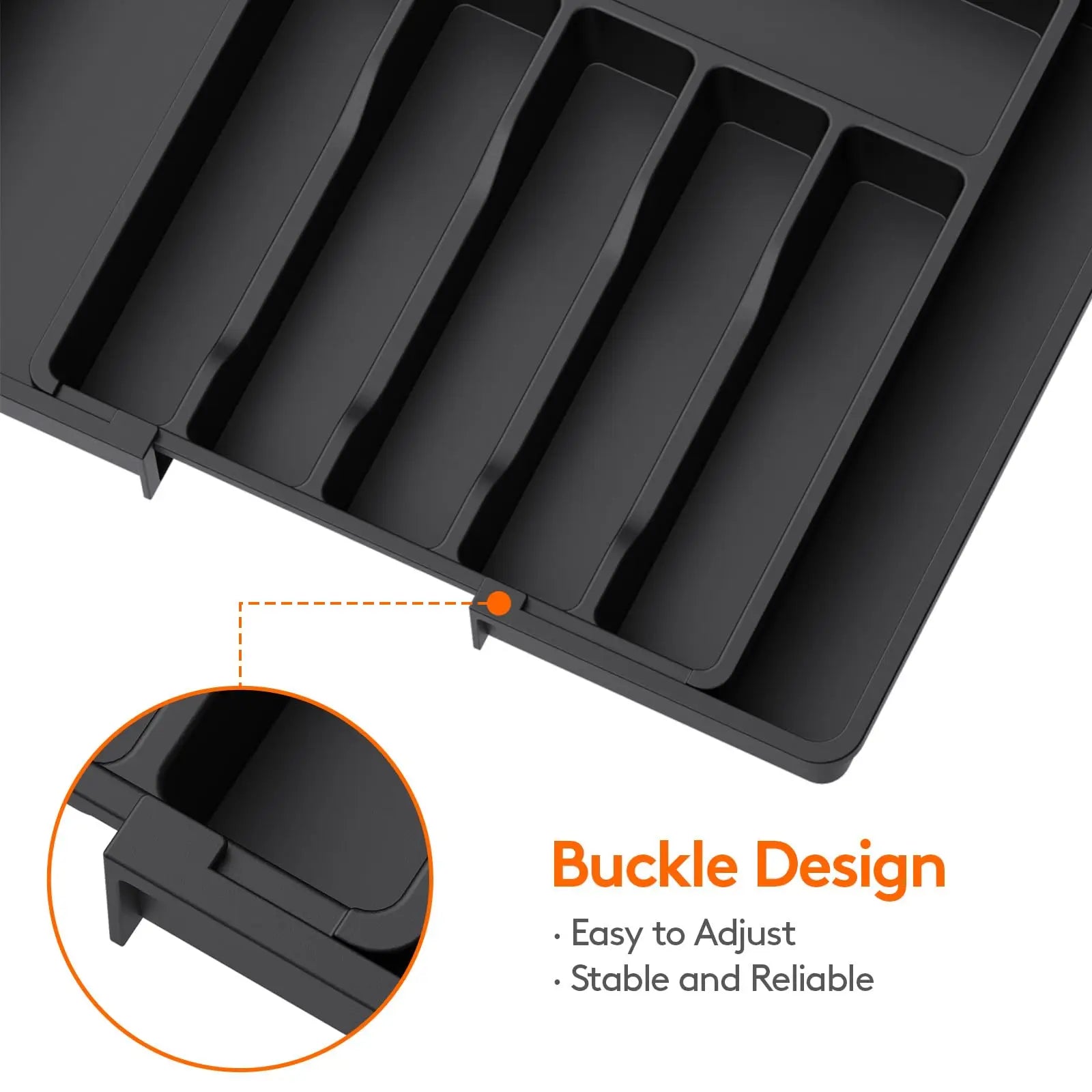 Premium Expandable Drawer Organizer - Adjustable Utensil Tray