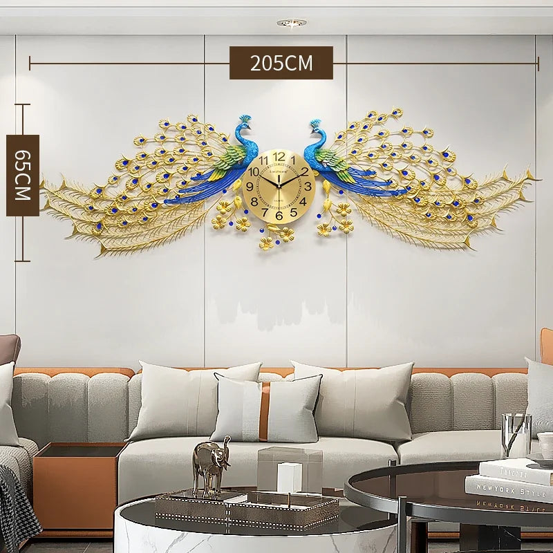 Luxury Large Gold Wall Clock - Quiet Metal Art Decor