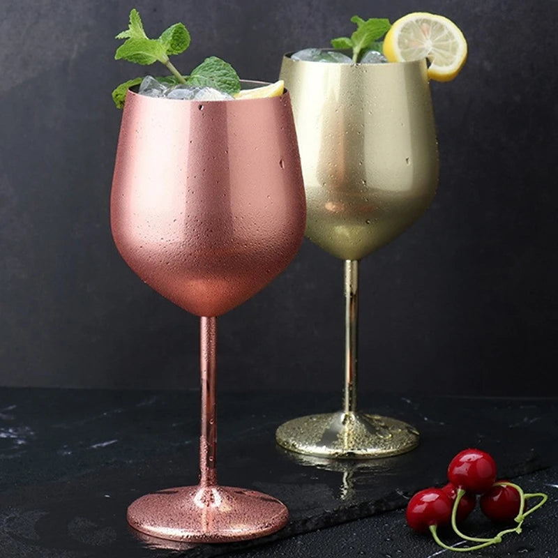 Elegant Unbreakable Metal Champagne Glass - 500ML Stainless Steel Goblet