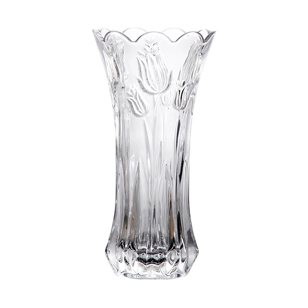 Elegant Clear Glass Flower Vase - Modern Floral Desktop Decor