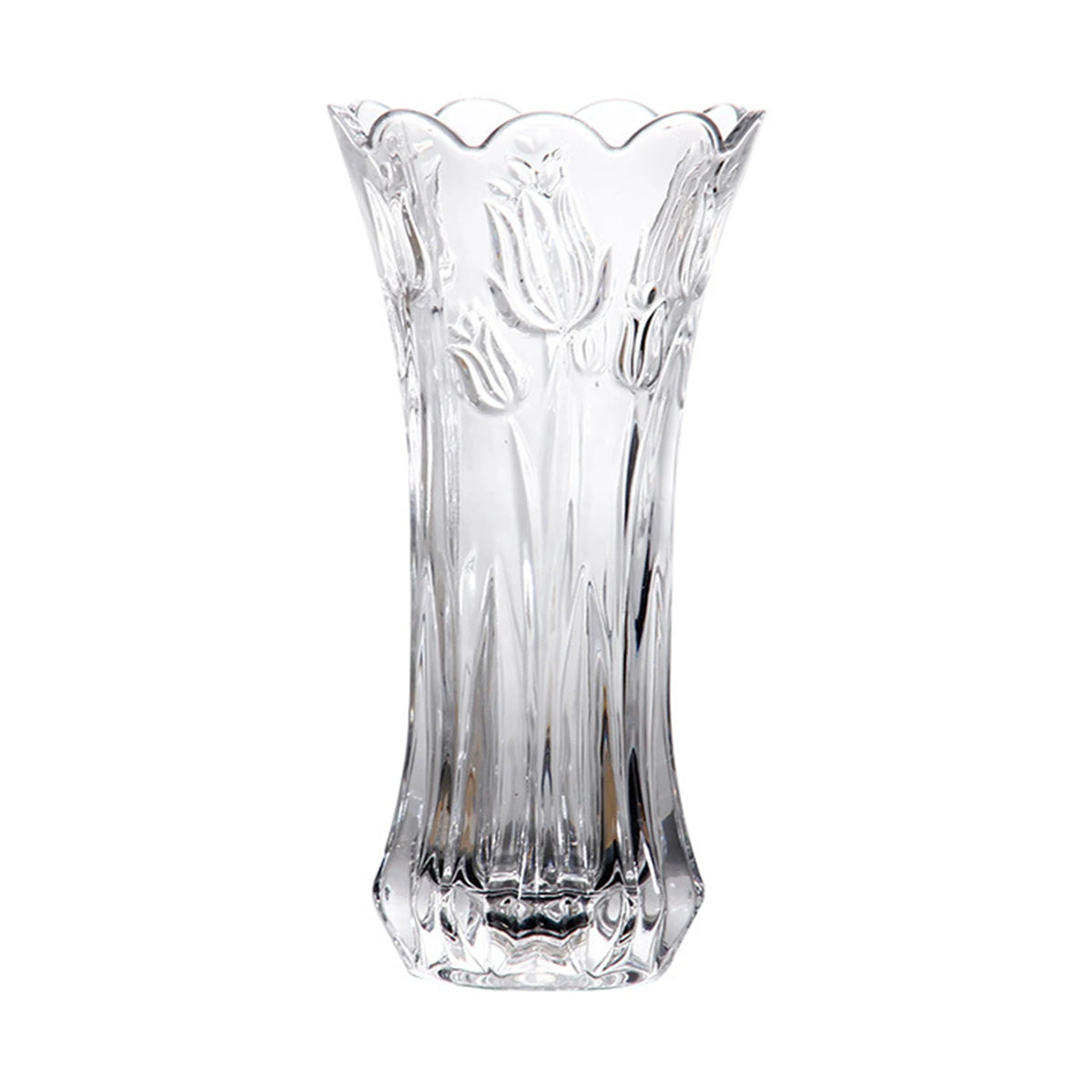 Elegant Clear Glass Flower Vase - Modern Floral Desktop Decor