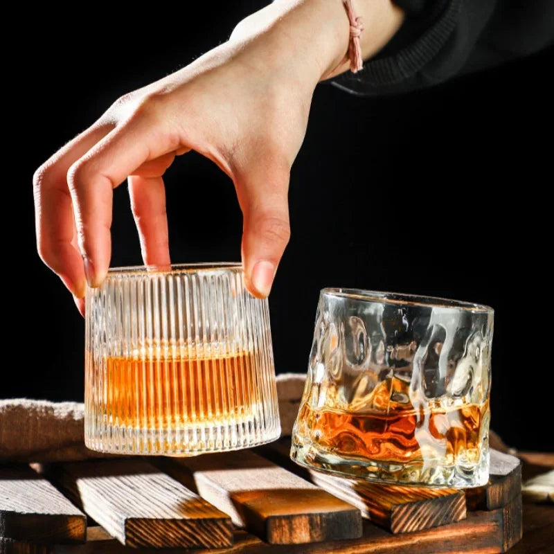 Premium Rotatable Whiskey Glass - Novelty Old Fashioned Design