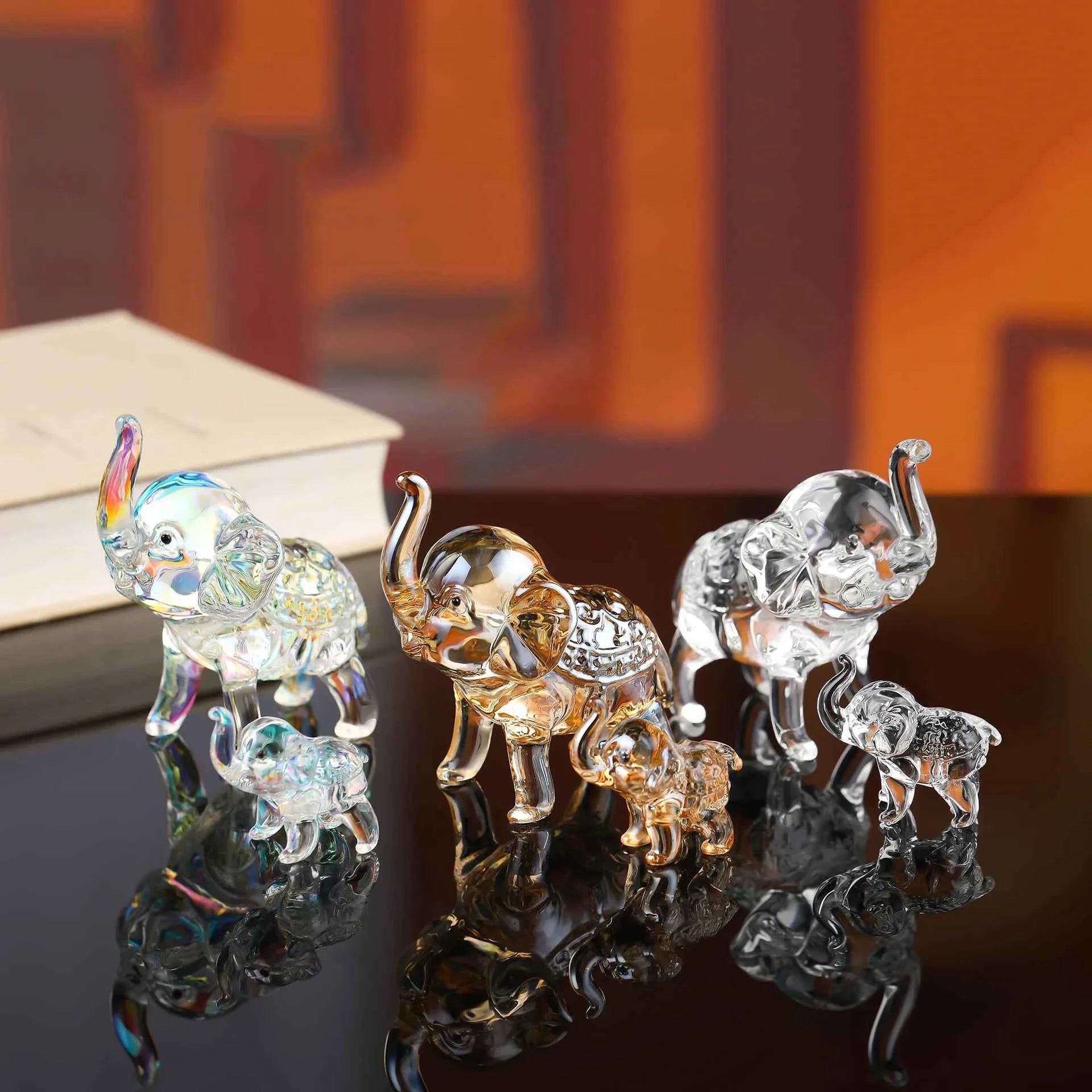 Luxury Crystal Elephant Statue - Modern Glass Decor