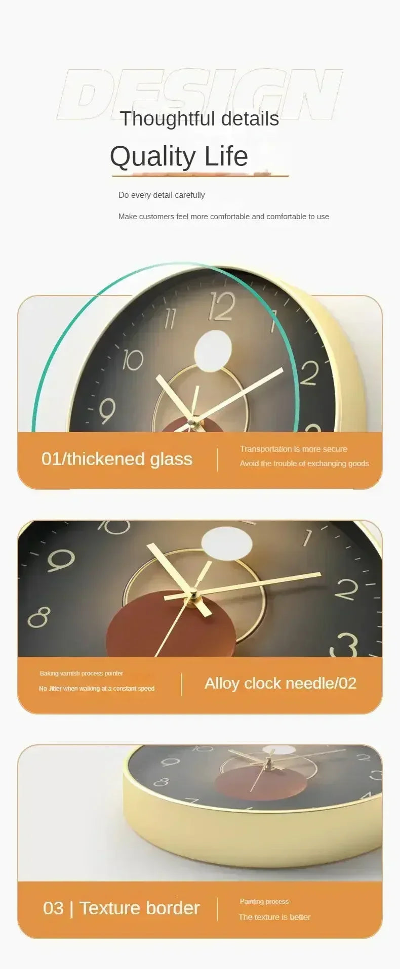 Elegant Silent Modern Wall Clock - Non-Ticking Design