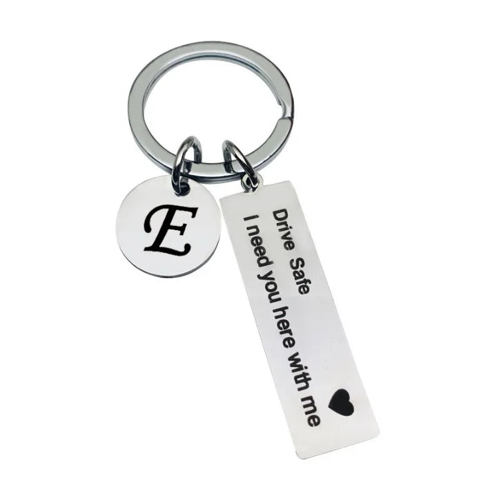 Premium Custom Initial Keychain - Engraved Stainless Steel