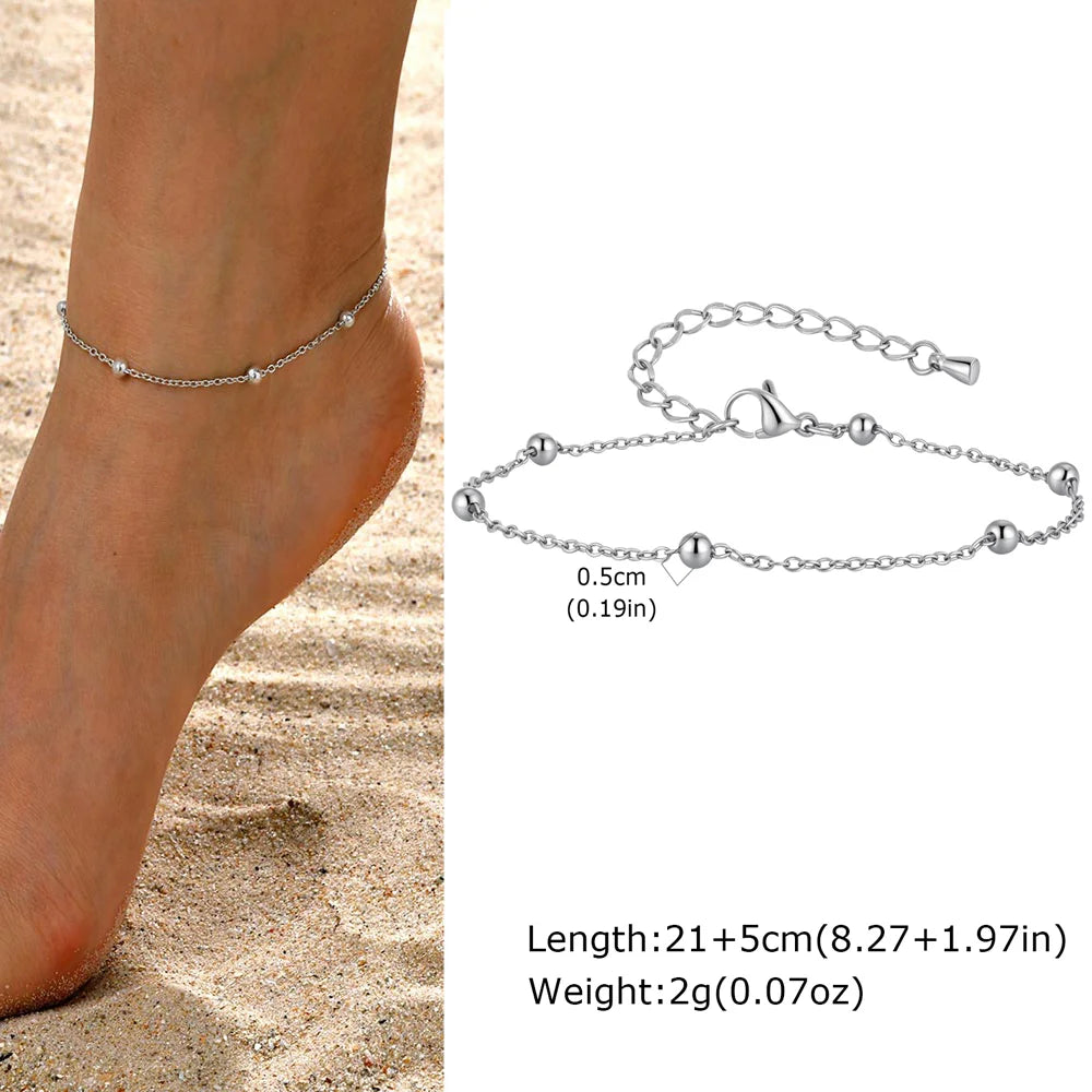 Exquisite Gold Plated Heart Anklet - Stainless Steel Foot Jewelry