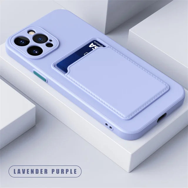 Luxury Soft Silicone Wallet Case with Card Holder