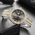 Luxury Gold Quartz Watch - Diamond Rhinestone Calendar