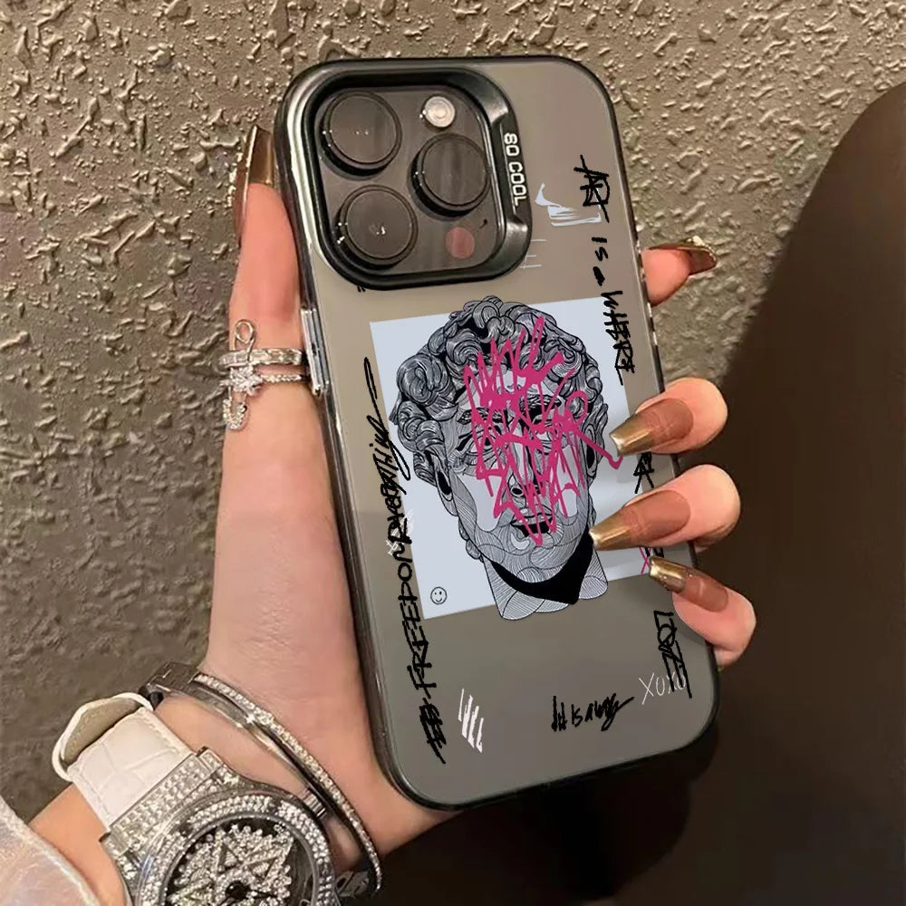 Premium Luxury iPhone Star Case - Hard Matte IMD Cover