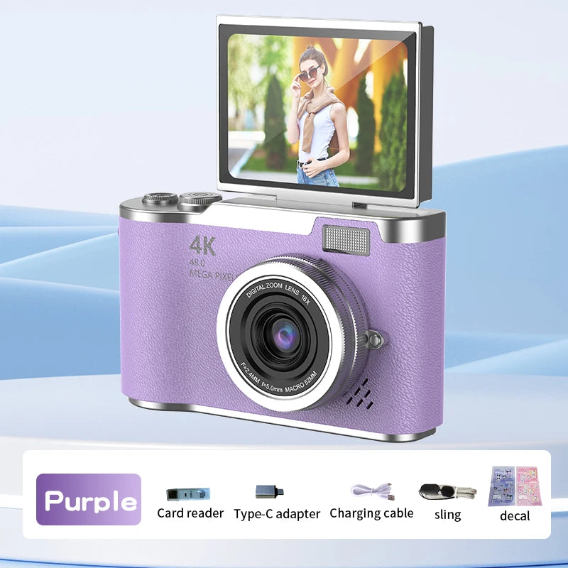 Compact Digital Camera - 8X Zoom & 180° Flip Screen
