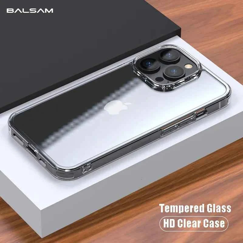 Luxury Tempered Glass Clear Case - Crystal Transparent Protection