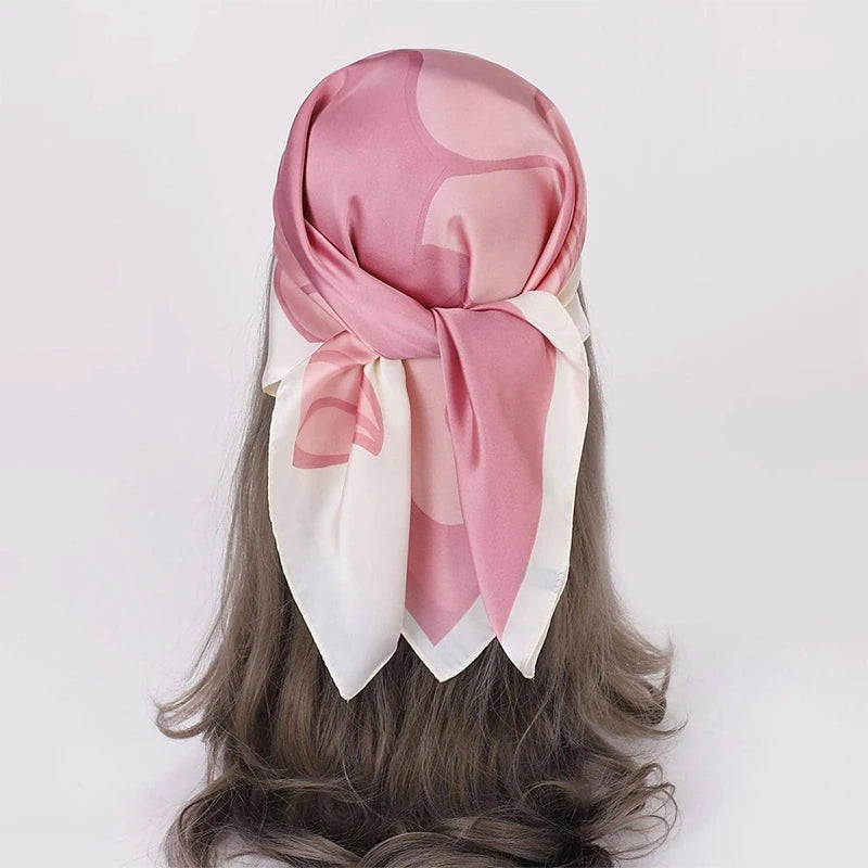Luxury Square Silk Scarf - Satin Hair Bandana & Neckerchief