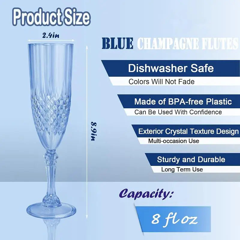 Elegant Champagne Goblet Set - Crystal High-Stem Wine Glasses
