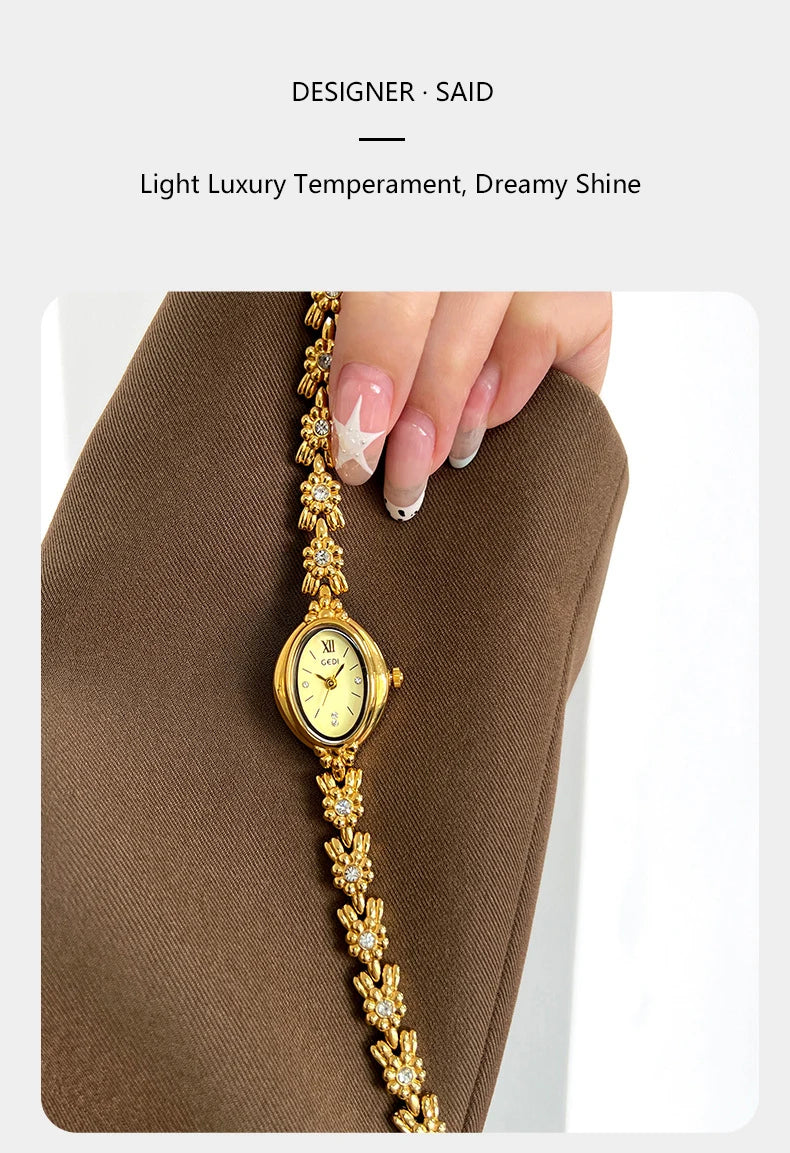 Elegant Retro Diamond Women's Watch - Exquisite Bracelet Design