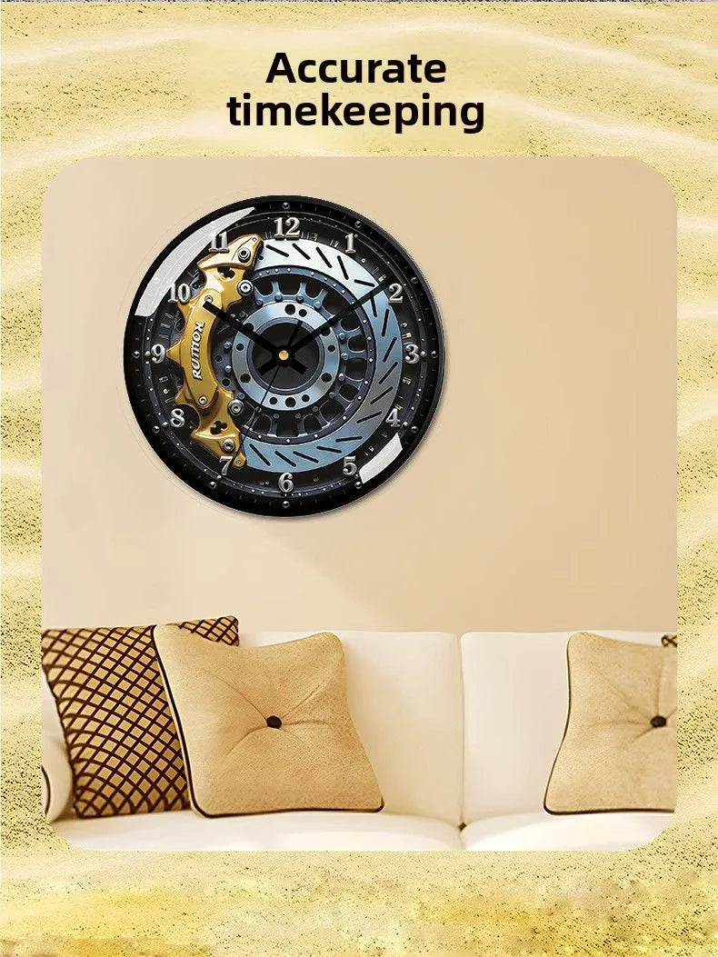 Elegant Silent Gear Wall Clock - No-Punch Quartz Movement