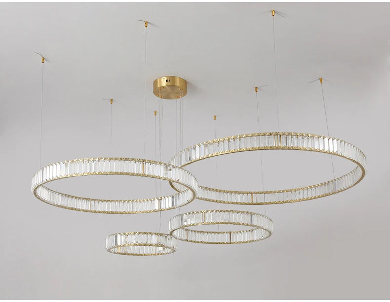 Elegant Crystal Ring Chandelier - Modern Dining Room Lighting