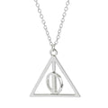 Elegant Deathly Hallows Triangle Rotatable Pendant Necklace