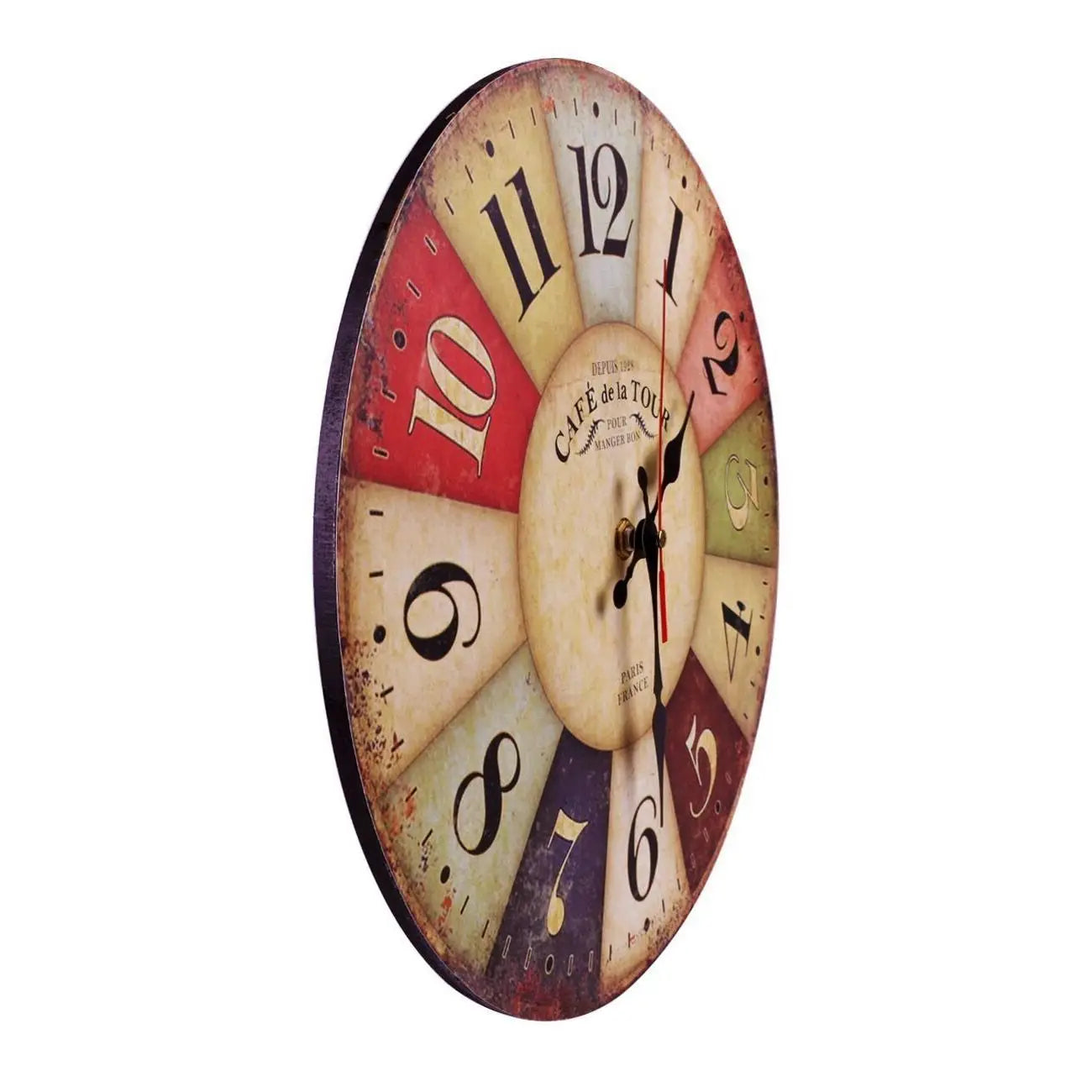 Elegant Retro Wooden Wall Clock - Silent Farmhouse Decor