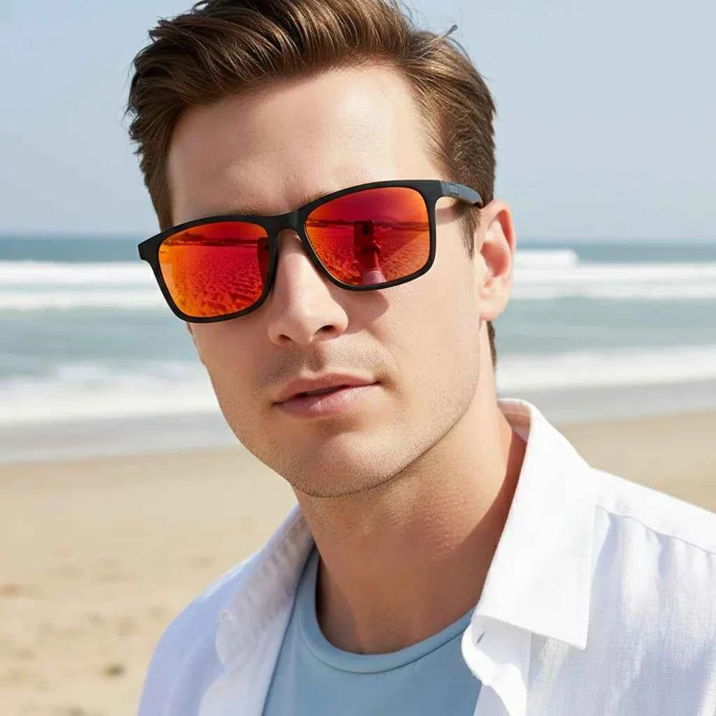 Vintage Polarized Square Sunglasses - UV400 Anti-Glare