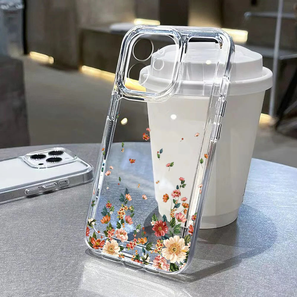Elegant Soft Flower Phone Case - Clear Cover for Samsung