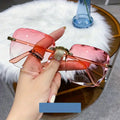 Luxury Square Rimless Sunglasses - UV400 Designer Shades