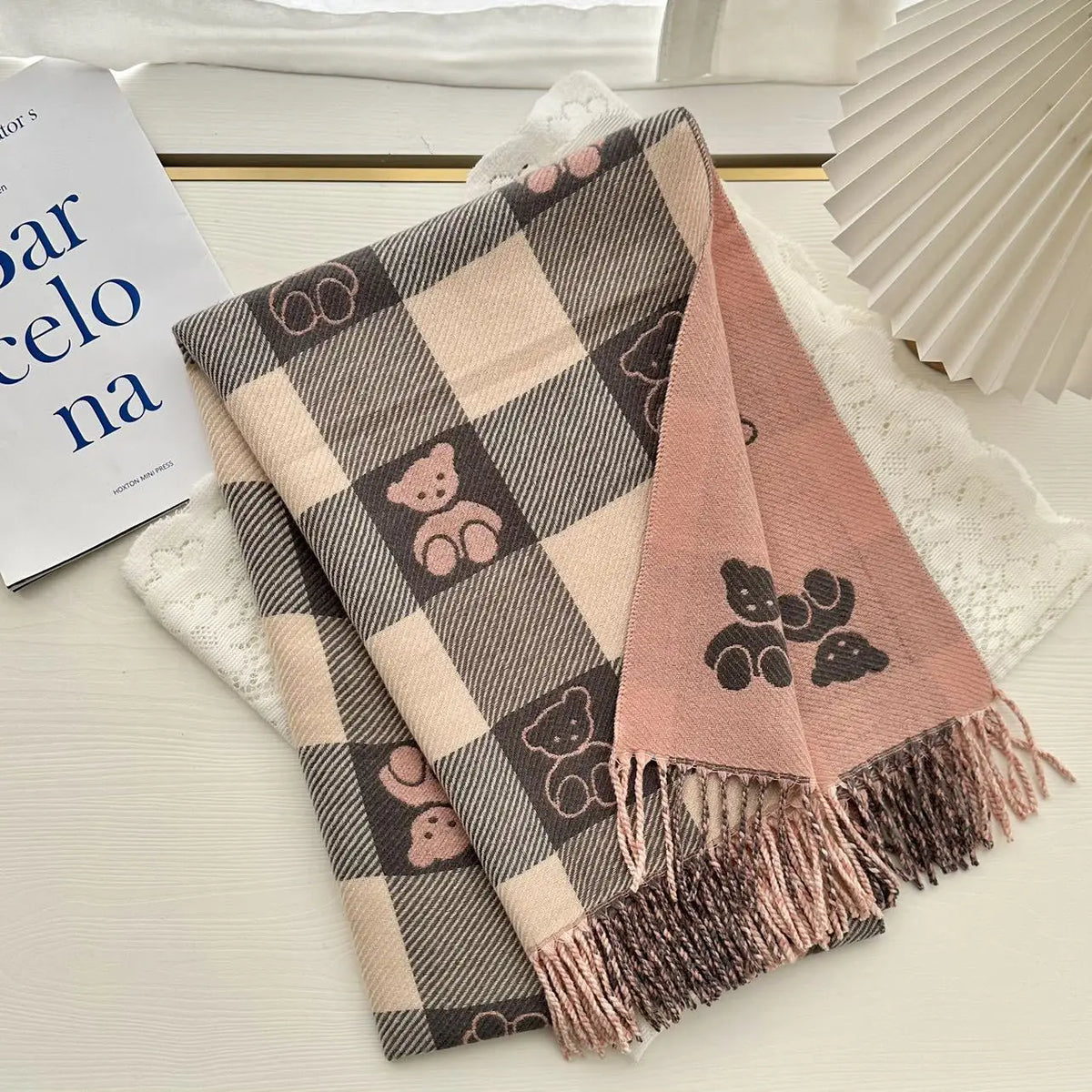 Luxury Winter Cashmere Scarf - Warm Pashmina & Long Tassels
