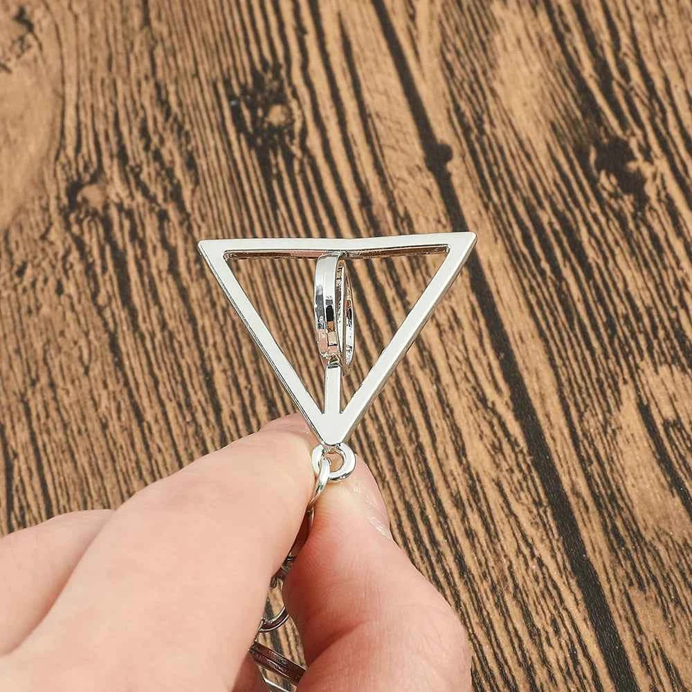 Deathly Hallows Keychain - Premium Rotated Metal Bag Accessory