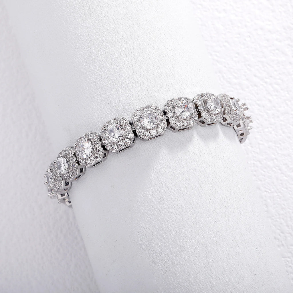 Luxury Men's Crystal Tennis Bracelet - Zirconia Pave
