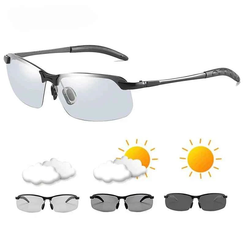 Premium Men's Photochromic Polarized Sunglasses - UV400 Day & Night Vision