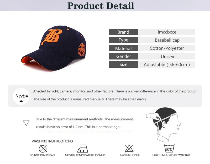 Premium Cotton Baseball Cap - Embroidered Snapback