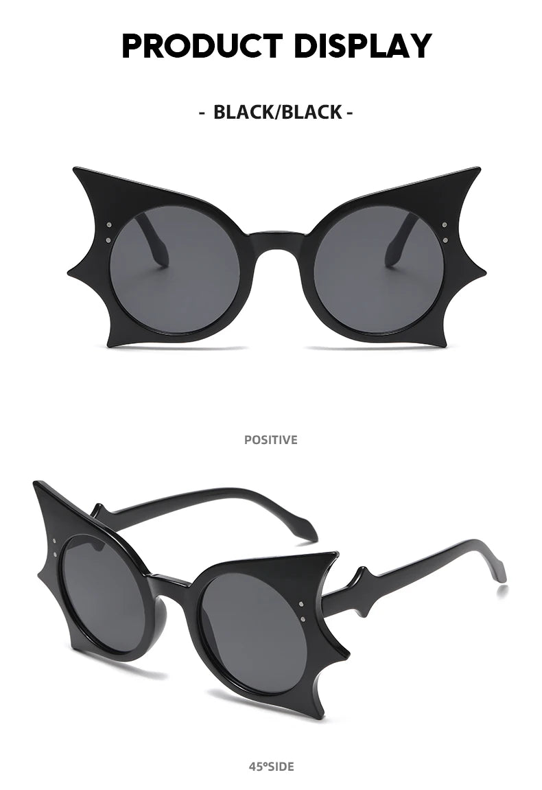 Innovative Bat Shaped Sunglasses - UV400 Gothic Shades