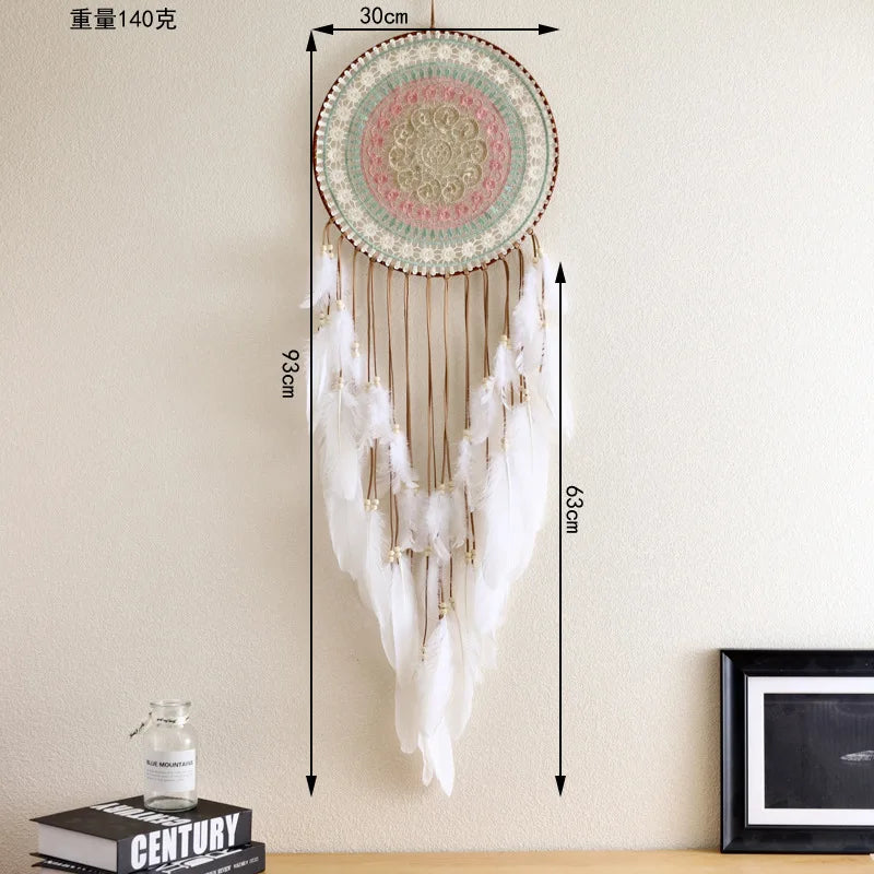 Colorful Handwoven Dreamcatcher Wall Hanging - Feather Tassel Ornament for Bedroom & Home Décor - Tulique
