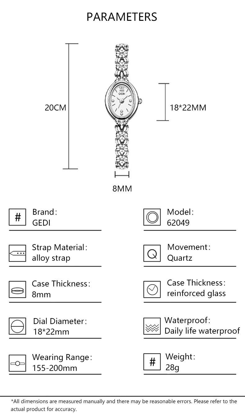 Elegant Retro Diamond Women's Watch - Exquisite Bracelet Design
