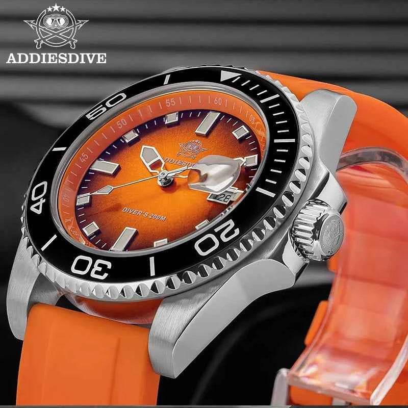 ADDIESDIVE 2025 Quartz Watch For Men 200M Waterproof Super Luminous Luxury AD2089 Stainless Steel New Man Watches Silicone Strap
