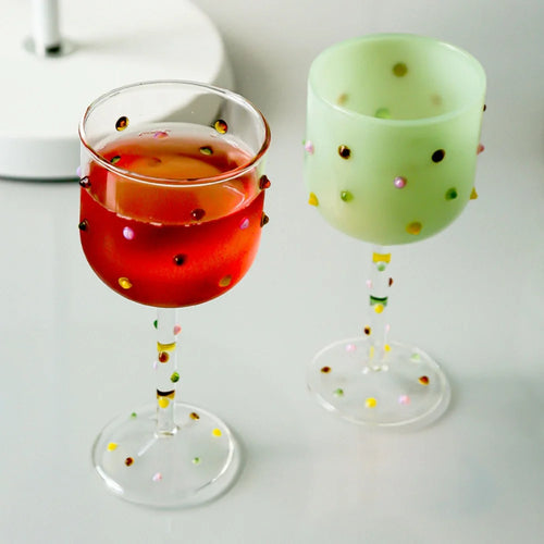 Elegant Colorful Glass Wine Goblets - Creative Aesthetic Design