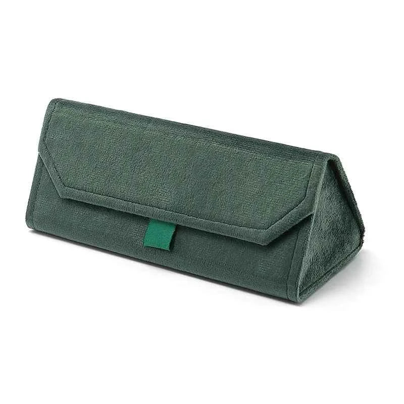 Plush Triangle Folding Glasses Case - Soft & Elegant